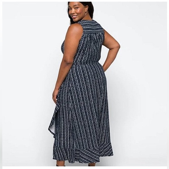 NWT Loveappella Darielle Faux Wrap Ruffle‎ Hem Midi Dress 2X - Picture 2 of 6